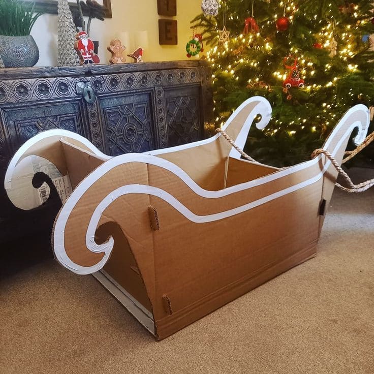 Enchanting Cardboard Santa Sleigh Design