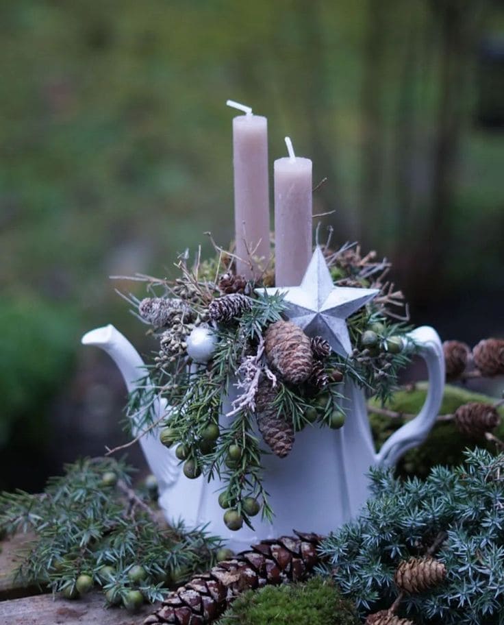 Enchanting Woodland Teapot Candle Display