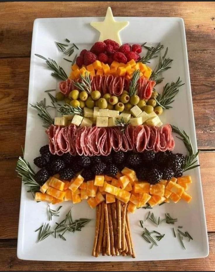 Festive Holiday Tree Grazing Platter