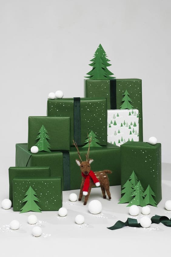 Forest-Themed Gift Wrap