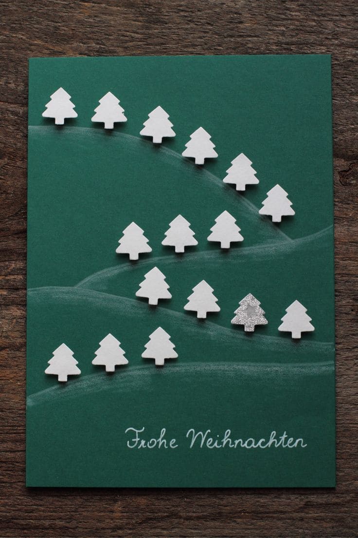 Minimalist White Tree Christmas Card