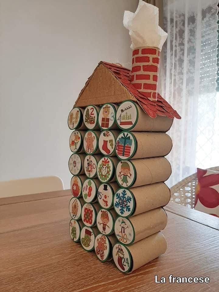 Playful Cardboard Advent Calendar House