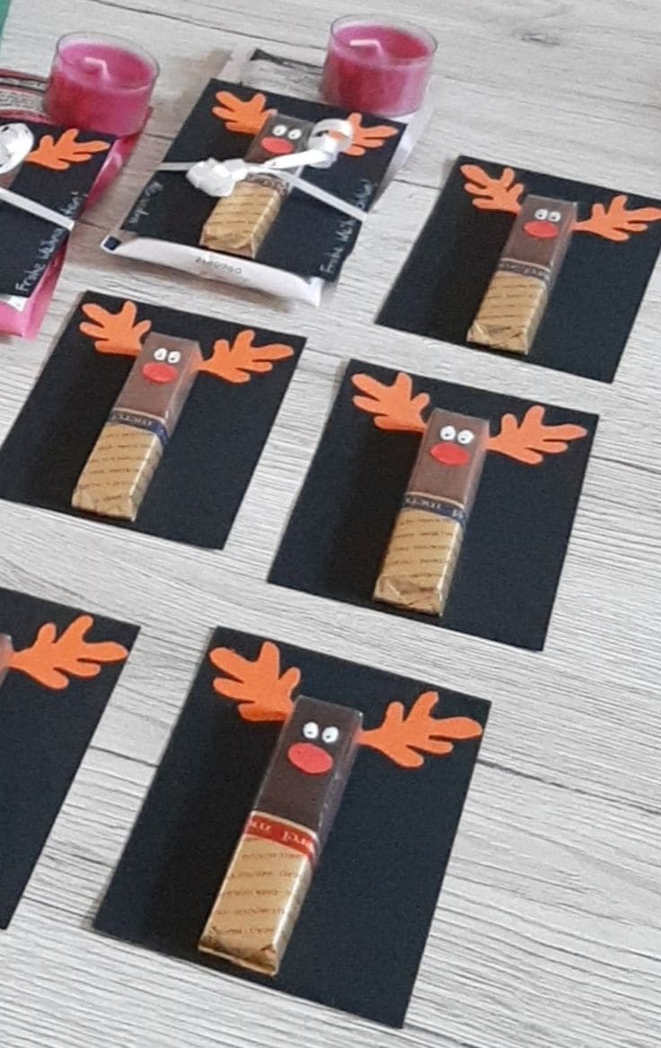 Playful Chocolate Reindeer Gift Cards