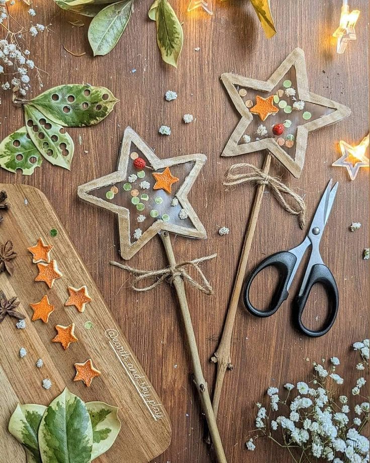 Rustic Starry Cardboard Wand Crafts