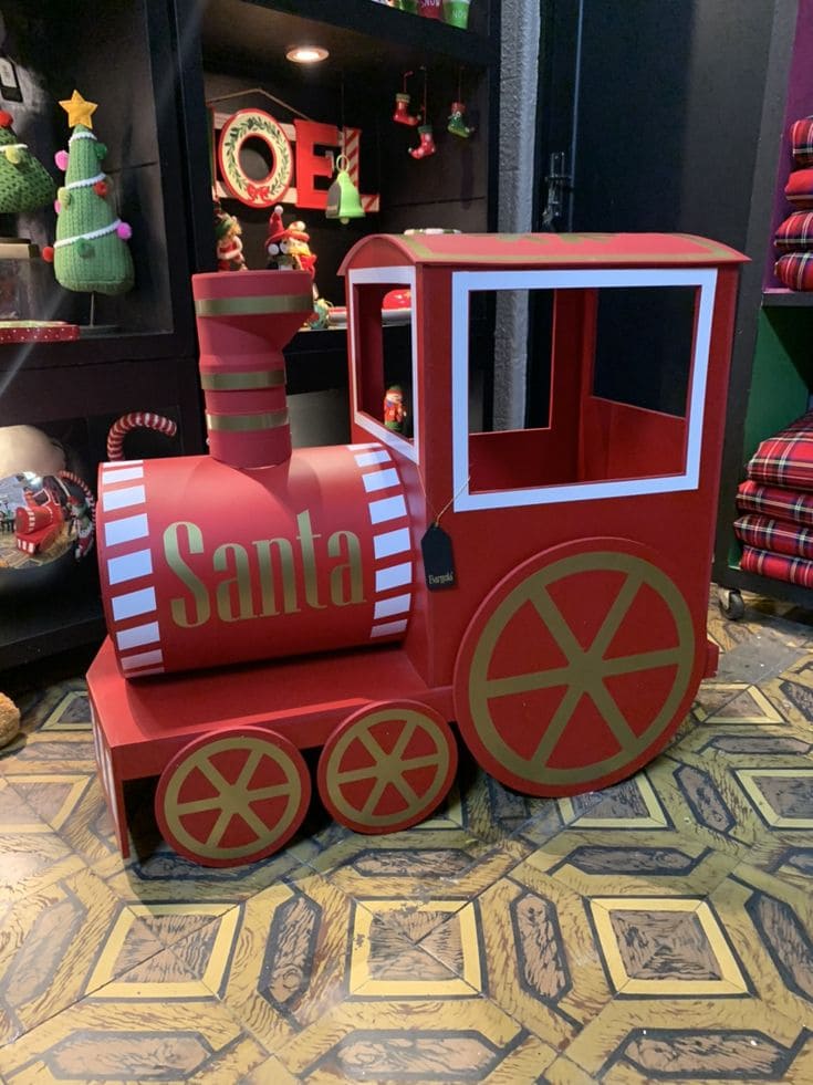 Vibrant Santa Cardboard Train