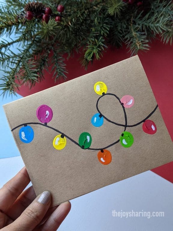 Vivid Hand-Painted Festive Lights Card