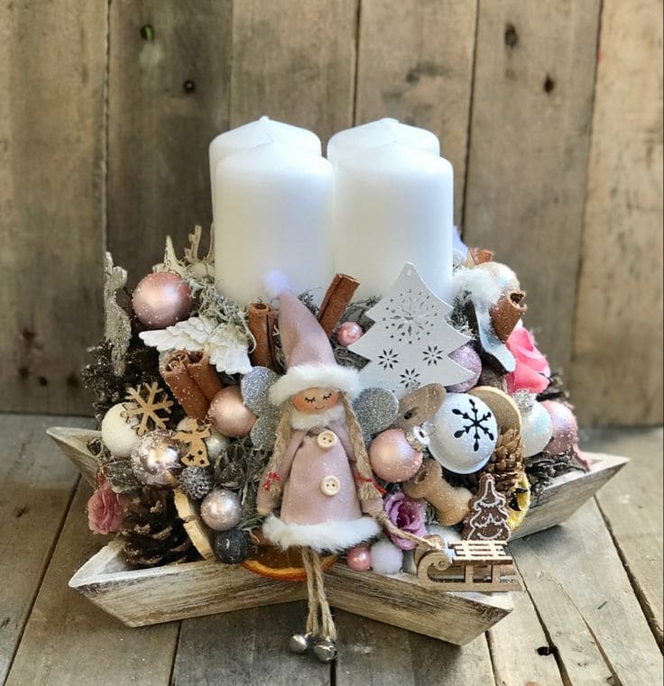 Whimsical Fairy-Tale Christmas Candle Arrangement