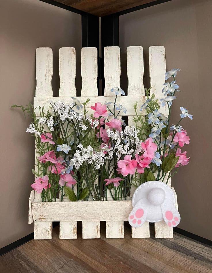 Adorable Bunny Garden Fence Easter Decor