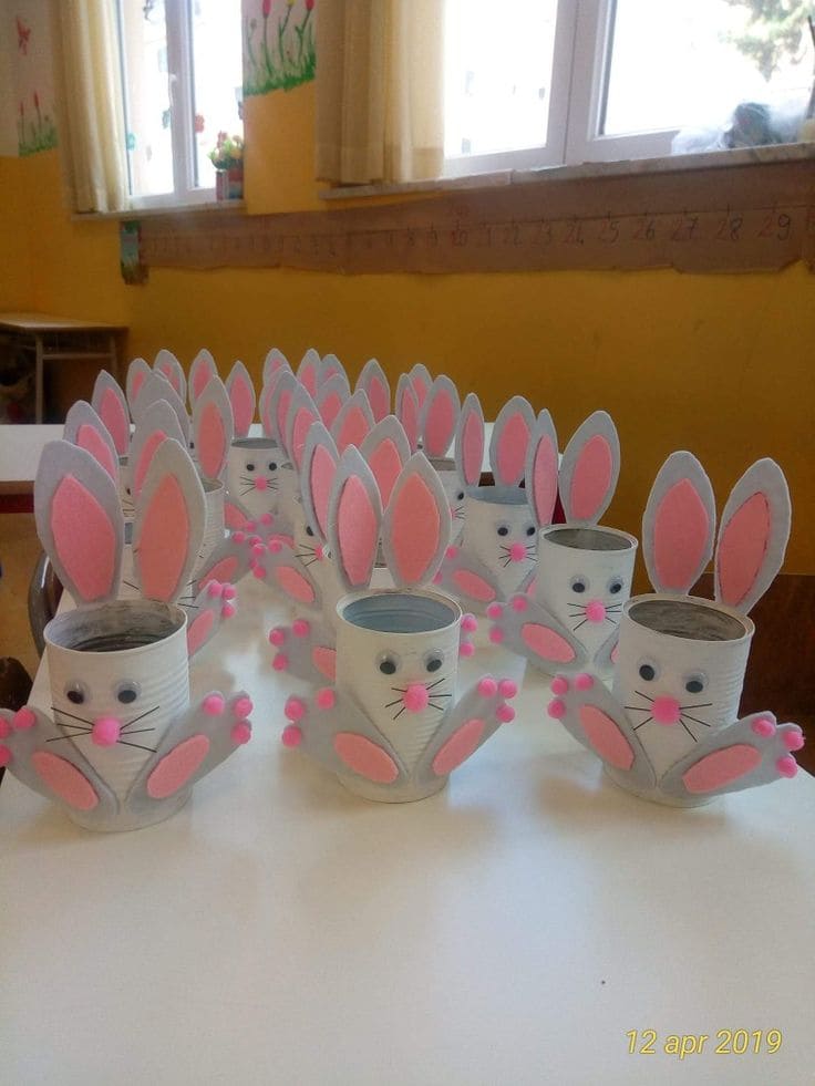 Adorable Tin Can Easter Bunny Crafts