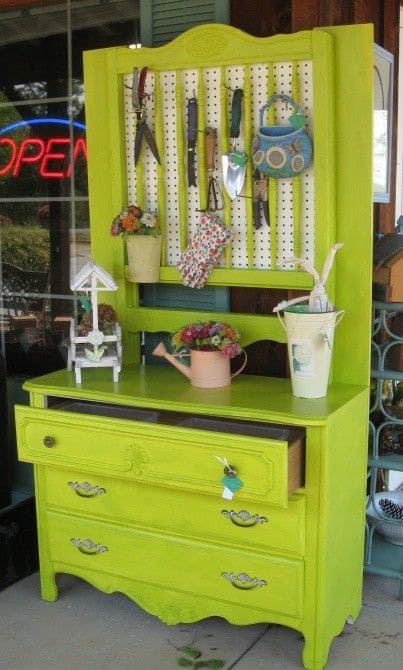 Bright Hutch Repurposed Into Functional Garden Station