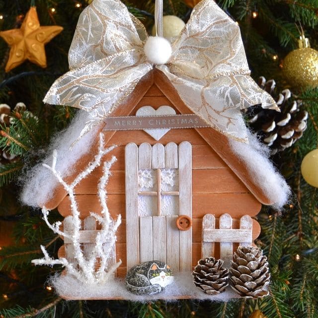 Charming Festive Popsicle Stick Cottage