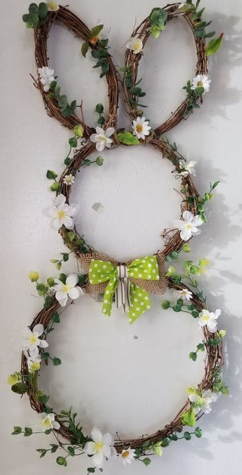 Charming Grapevine Bunny Wreath with Floral Accents