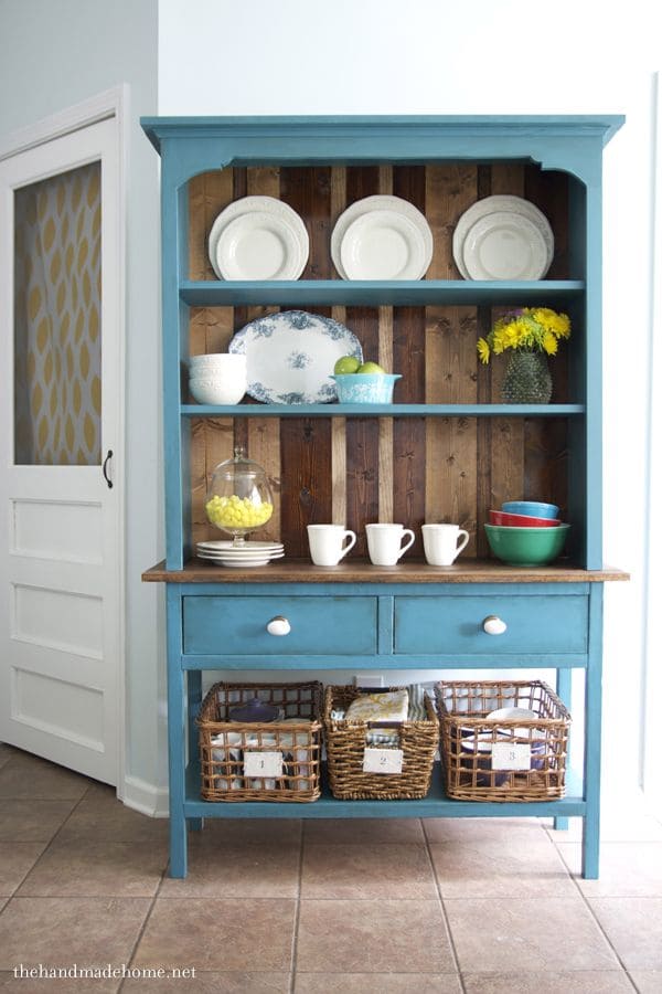 Charming Hutch Revamp for Rustic Kitchen Storage