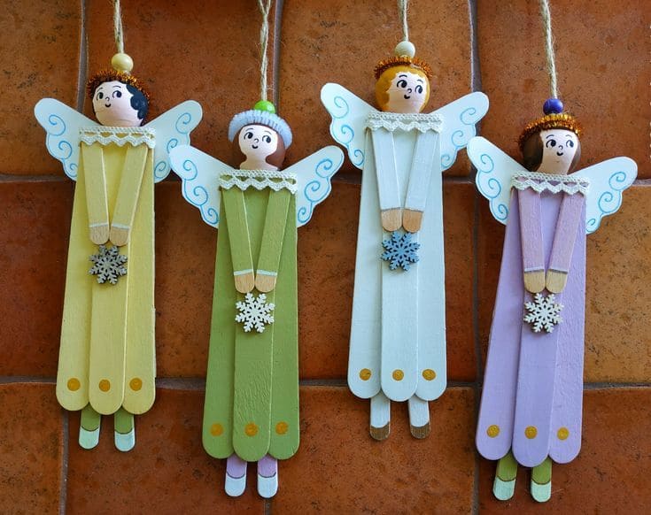 Charming Popsicle Stick Angel Ornaments