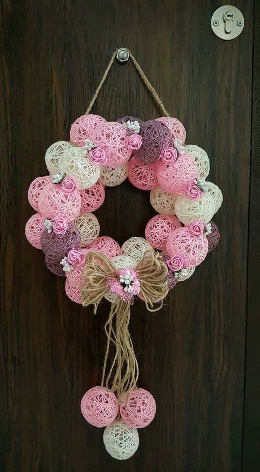 Charming Yarn Ball Easter Wreath Design