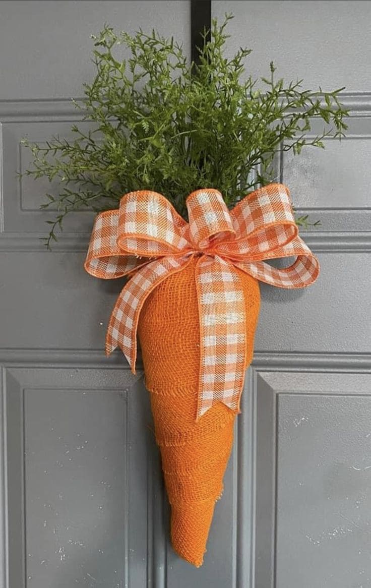 Chic Burlap Carrot Wreath with Greenery