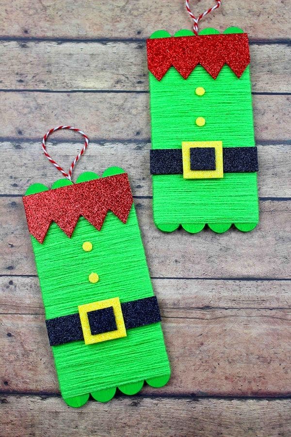 Colorful Popsicle Stick Elf Decorations