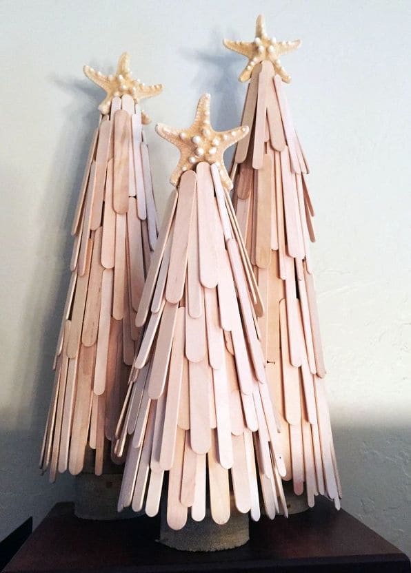 Elegant Popsicle Stick Christmas Trees