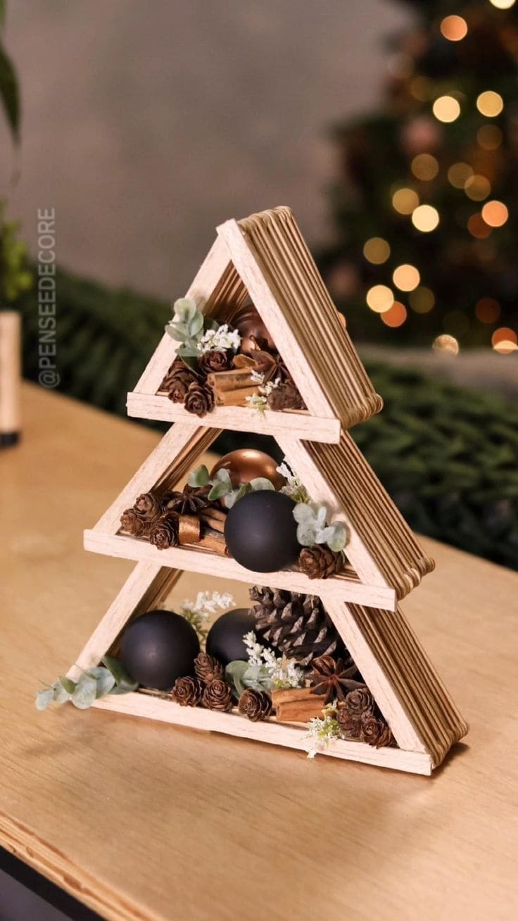 Elegant Tiered Popsicle Stick Tree