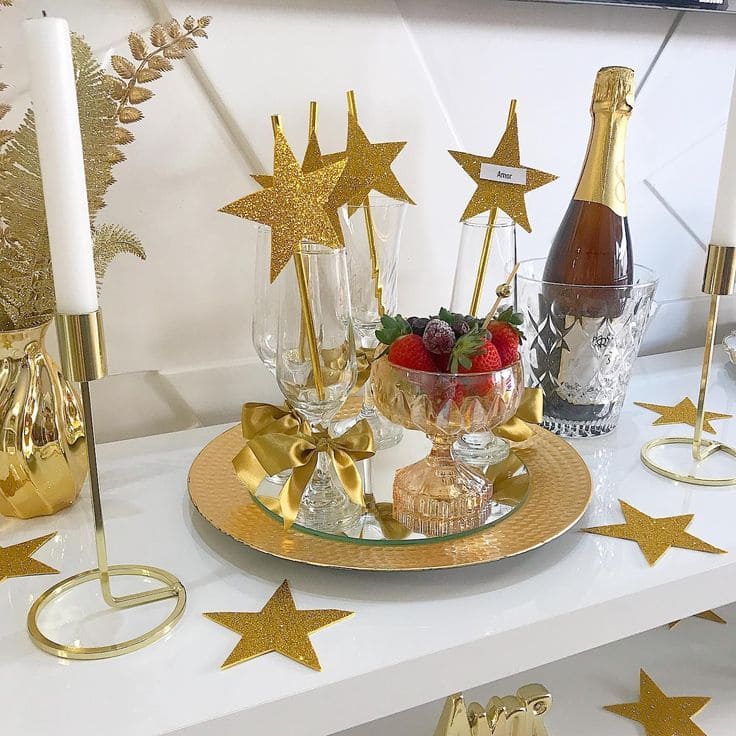 Golden Starry Glamorous Celebration Setting