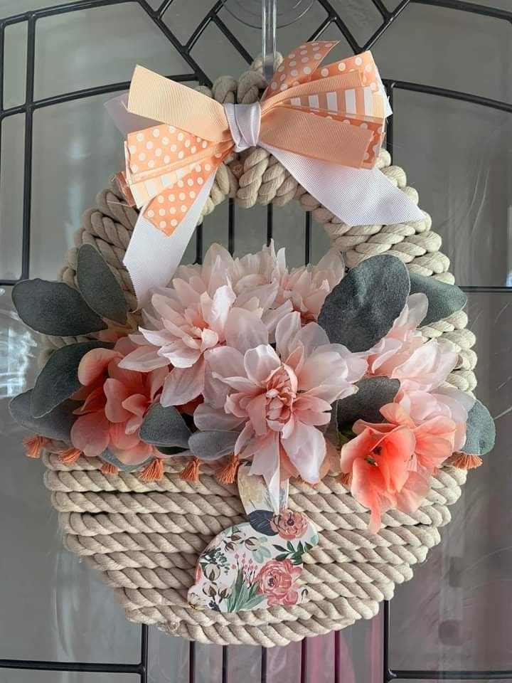 Rope Easter Wreath with Floral Elegance