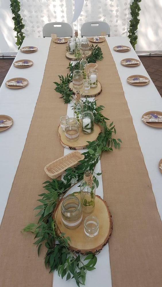 Rustic Greenery Minimalist Table Elegance