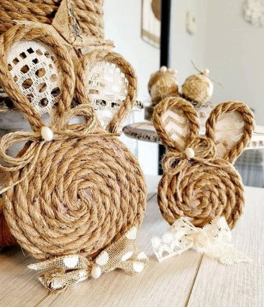 Rustic Twine Bunny Easter Decorations