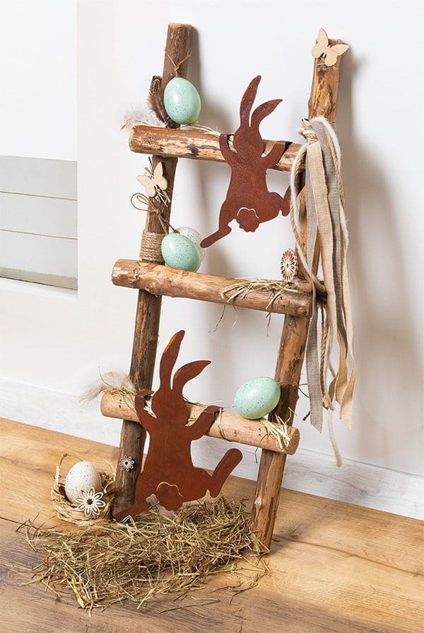 Rustic Wooden Ladder Easter Decor Delight