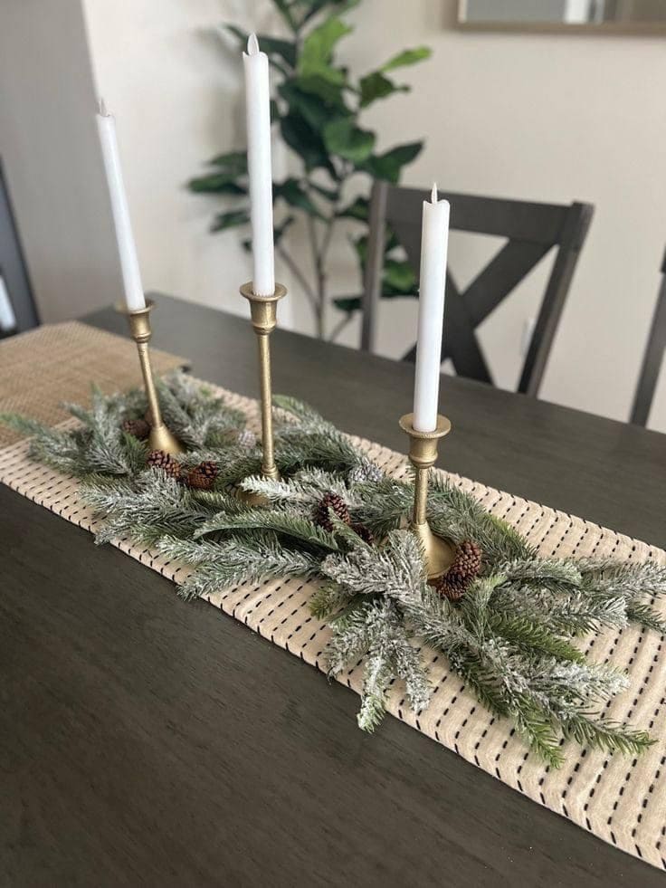 Simple Holiday Scent With Green And Candle