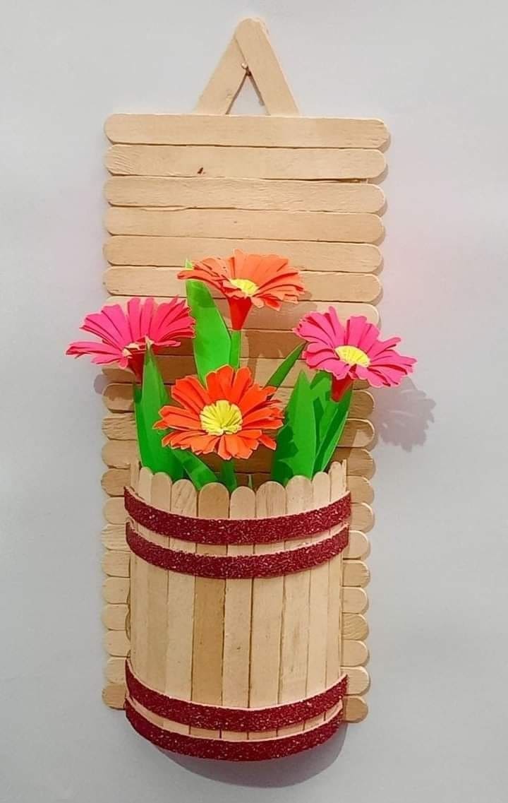 Vibrant Popsicle Stick Floral Holders