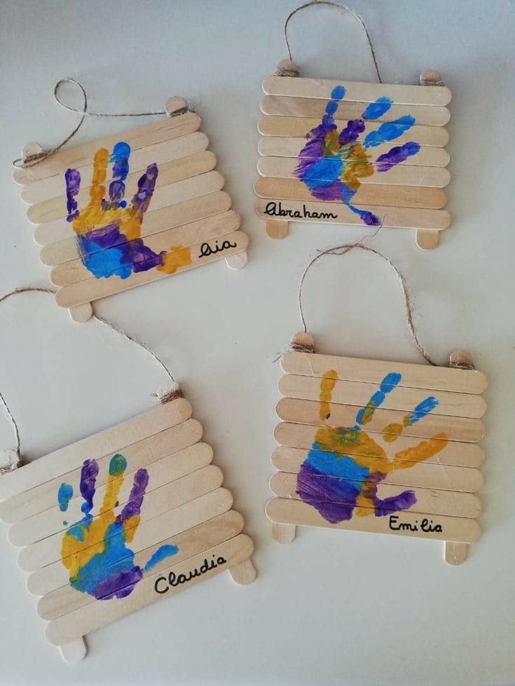 Vibrantly Personalized Handprint Popsicle Art