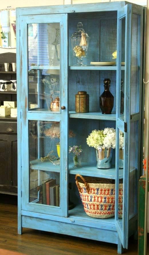 Vintage Hutch Transformed Into Stylish Display