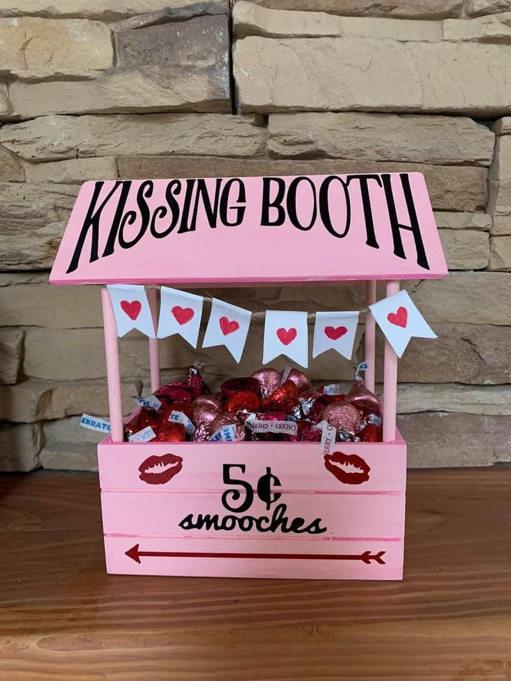 Adorable DIY Valentine Kissing Booth Decor