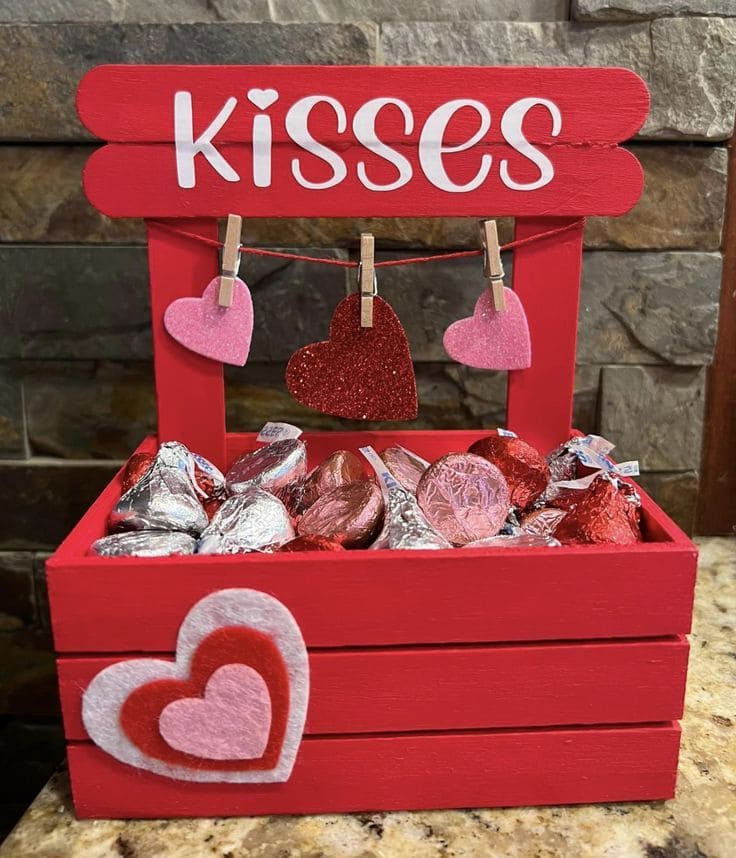 Adorable DIY Valentines Kisses Booth