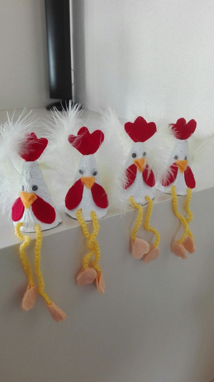 Adorable Egg Carton Easter Rooster Craft