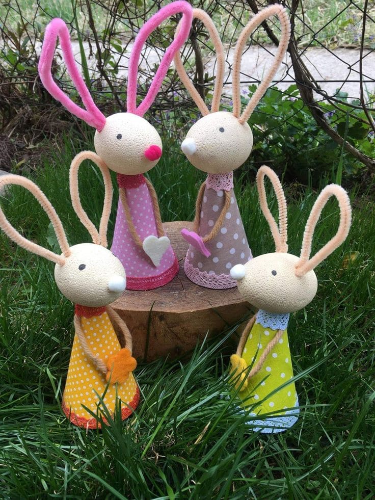 Adorable Polka-Dot Easter Bunny Decorations for Spring