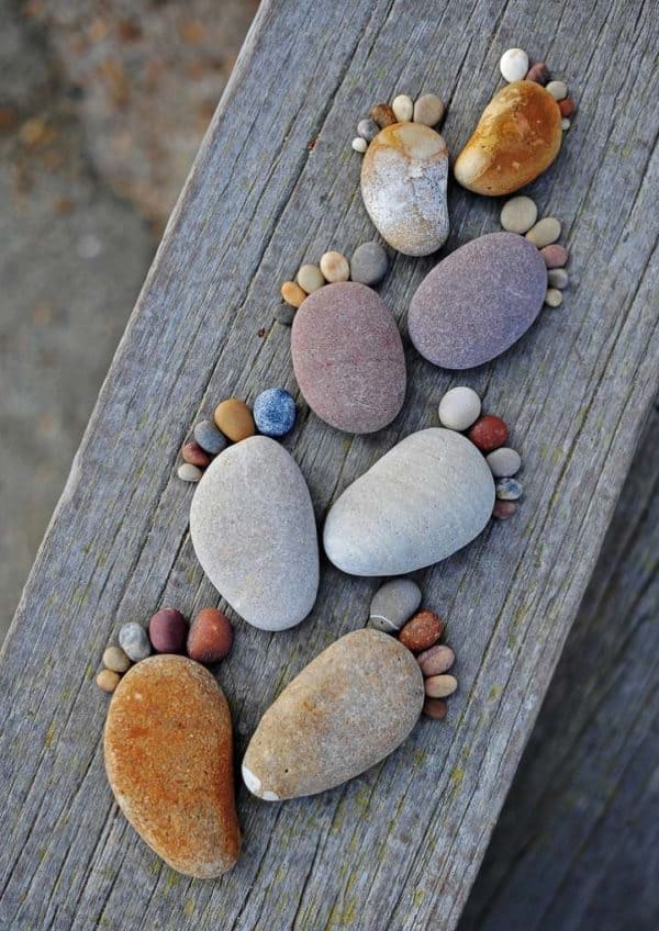 Adorable Stone Footprint Path Art