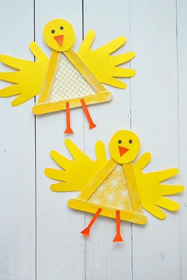 Bright Handprint Chick Easter Craft