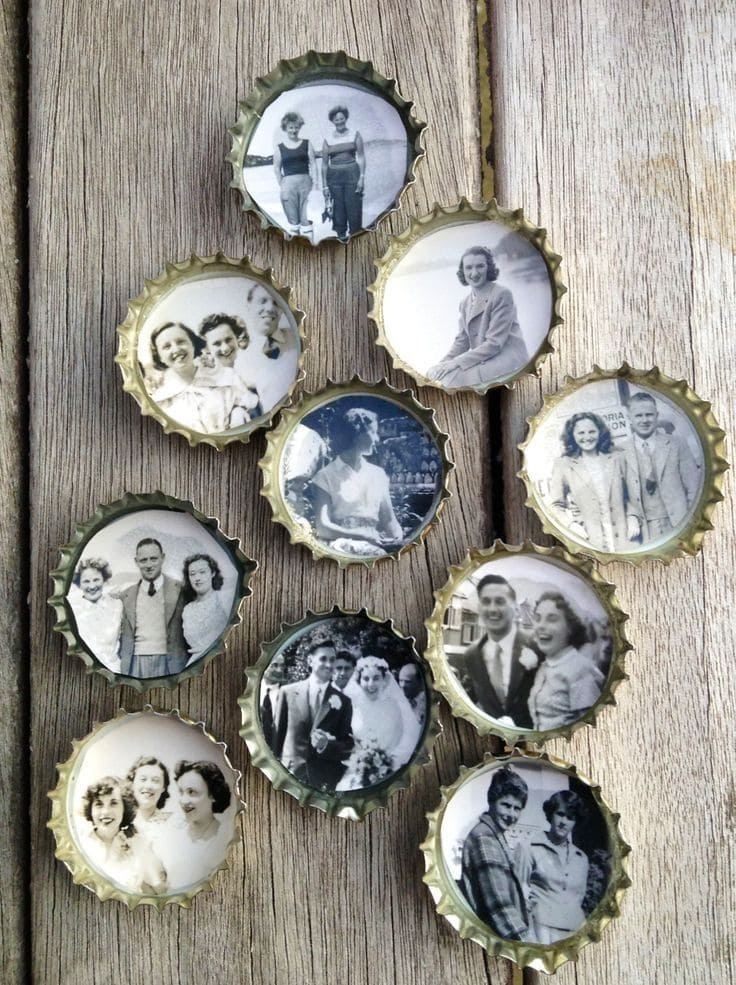 Charming Bottle Cap Photo Memory Keepsakes