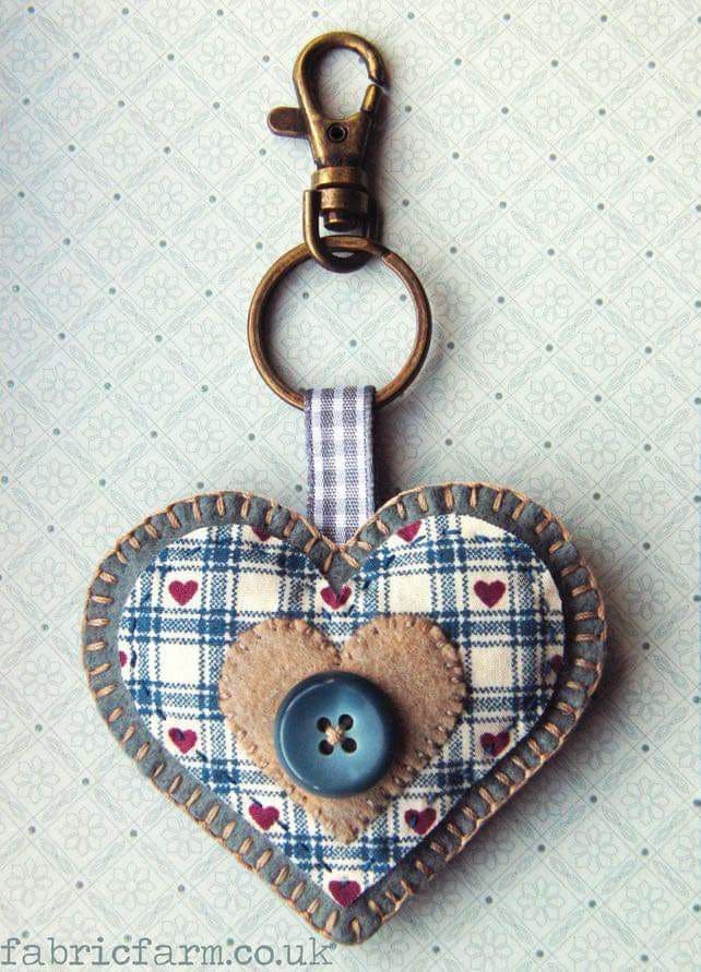 Charming Button Heart Keychain Craft