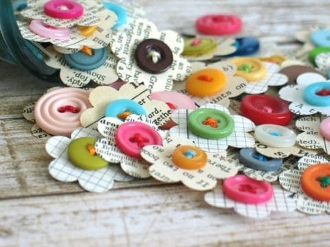 Charming Button and Paper Blossoms