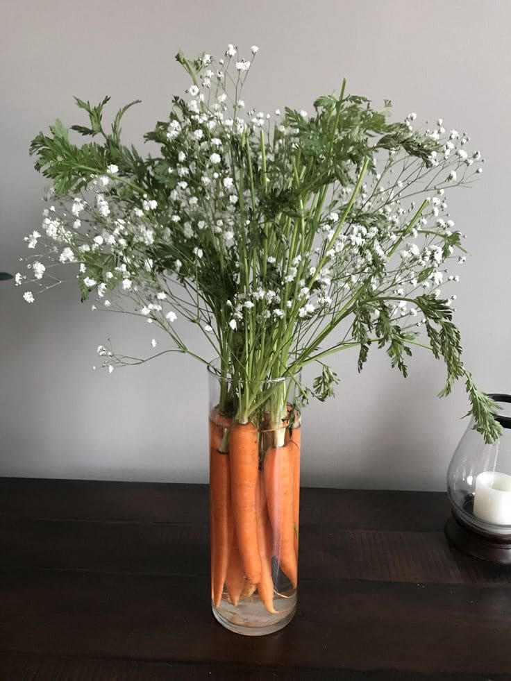 Charming Carrot and Flower Spring Vase