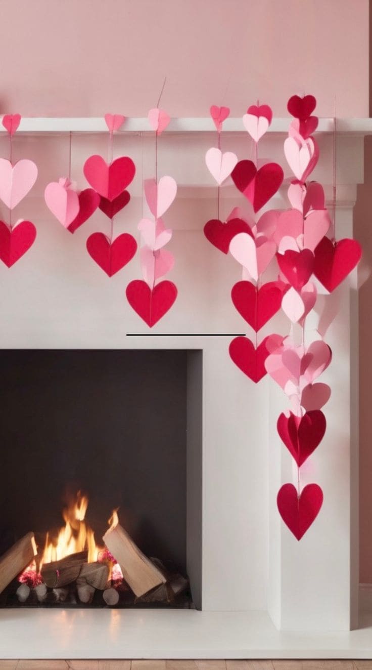 Charming Cascading Heart Garland Display