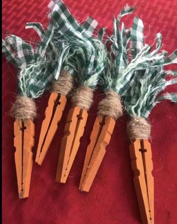 Charming Clothespin Carrot Easter Decorations