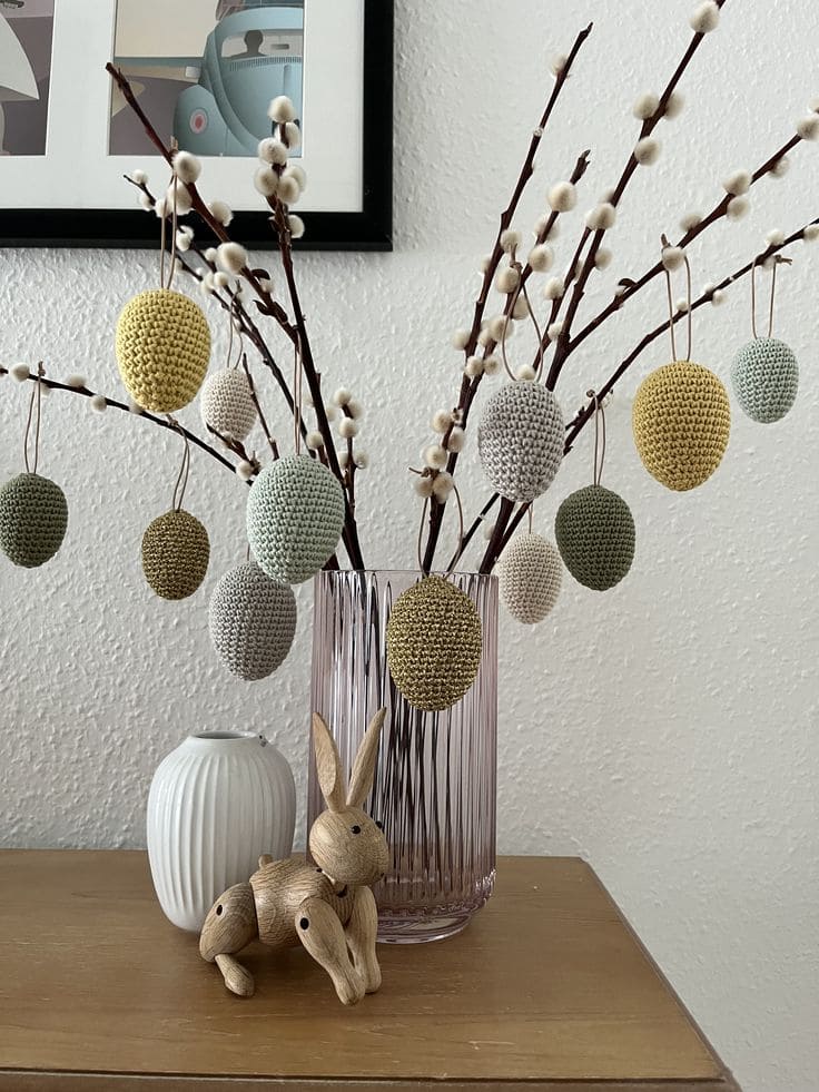 Charming Crochet Egg Tree Display