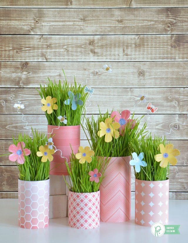 Charming DIY Easter Grass and Paper Blossoms Decor