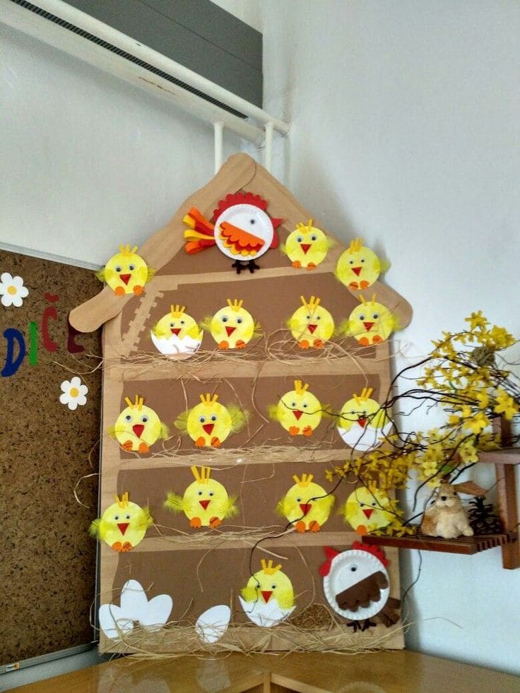 Charming Easter Chick Nest Wall Display