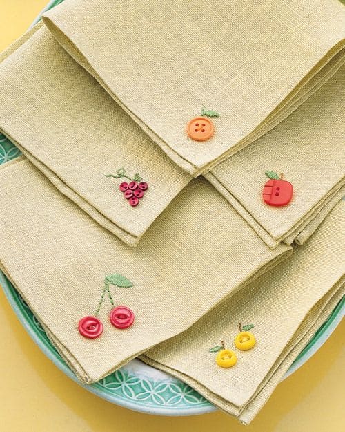 Charming Fruit-Themed Button Napkins