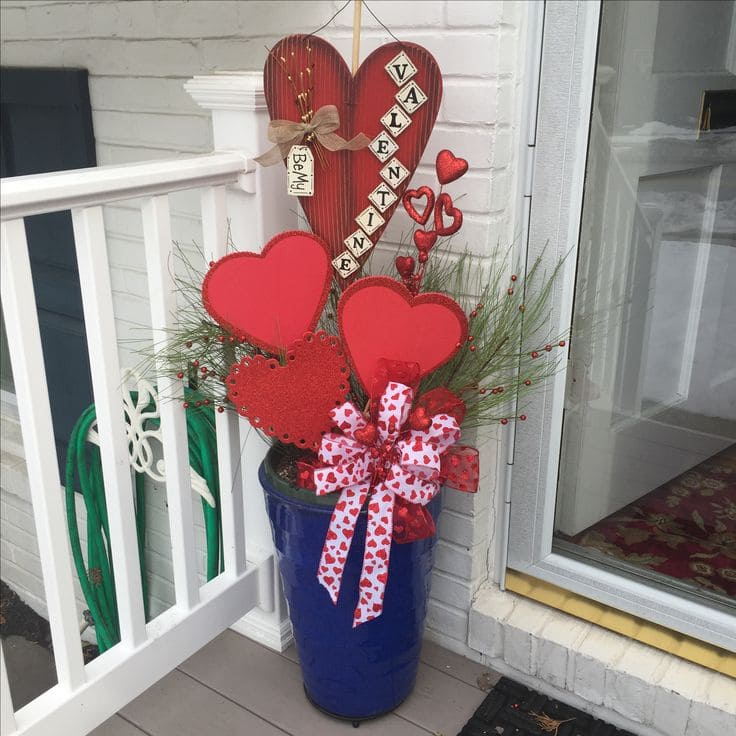 Charming Heart-Filled Front Porch Display