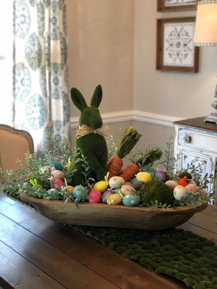 Charming Moss Bunny Easter Centerpiece